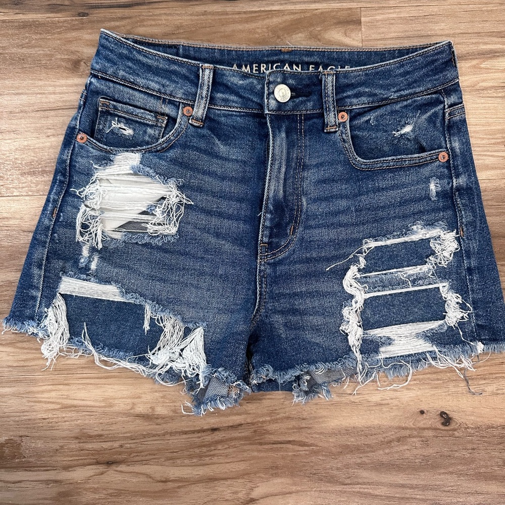 American Eagle Outfitters Ripped Mom Jean Shorts, stretch